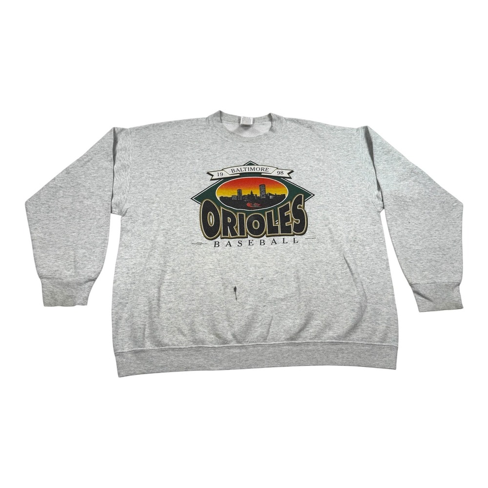 Vintage Baltimore Orioles Sweatshirt Mens 2XL Gray MLB Baseball Fruit Of Loom